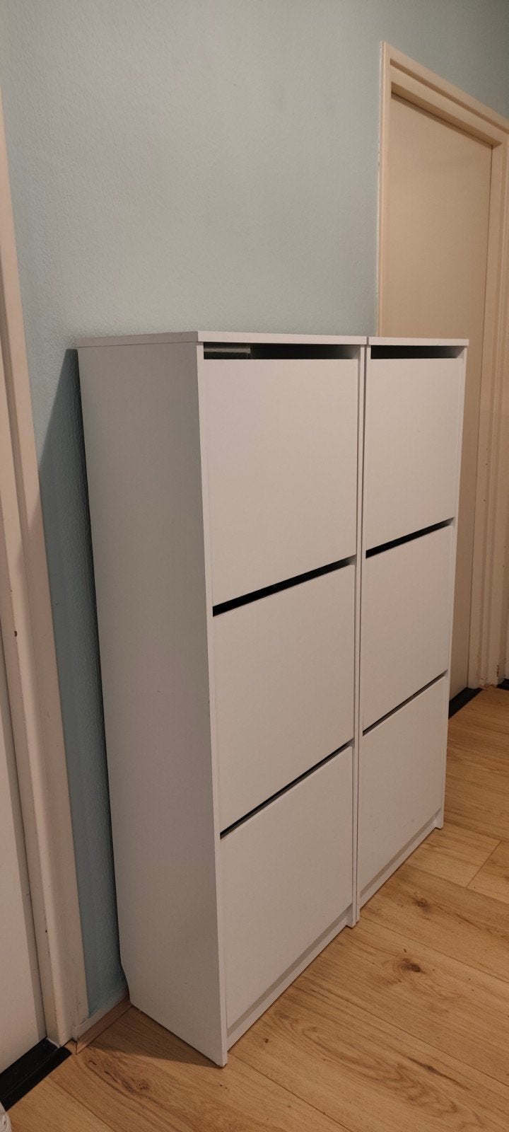 IKEA BISSA schoenenkast wit - Set van 2, Huis en Inrichting, Kasten | Schoenenkasten, Ophalen, Gebruikt, Modern, Scandinavisch