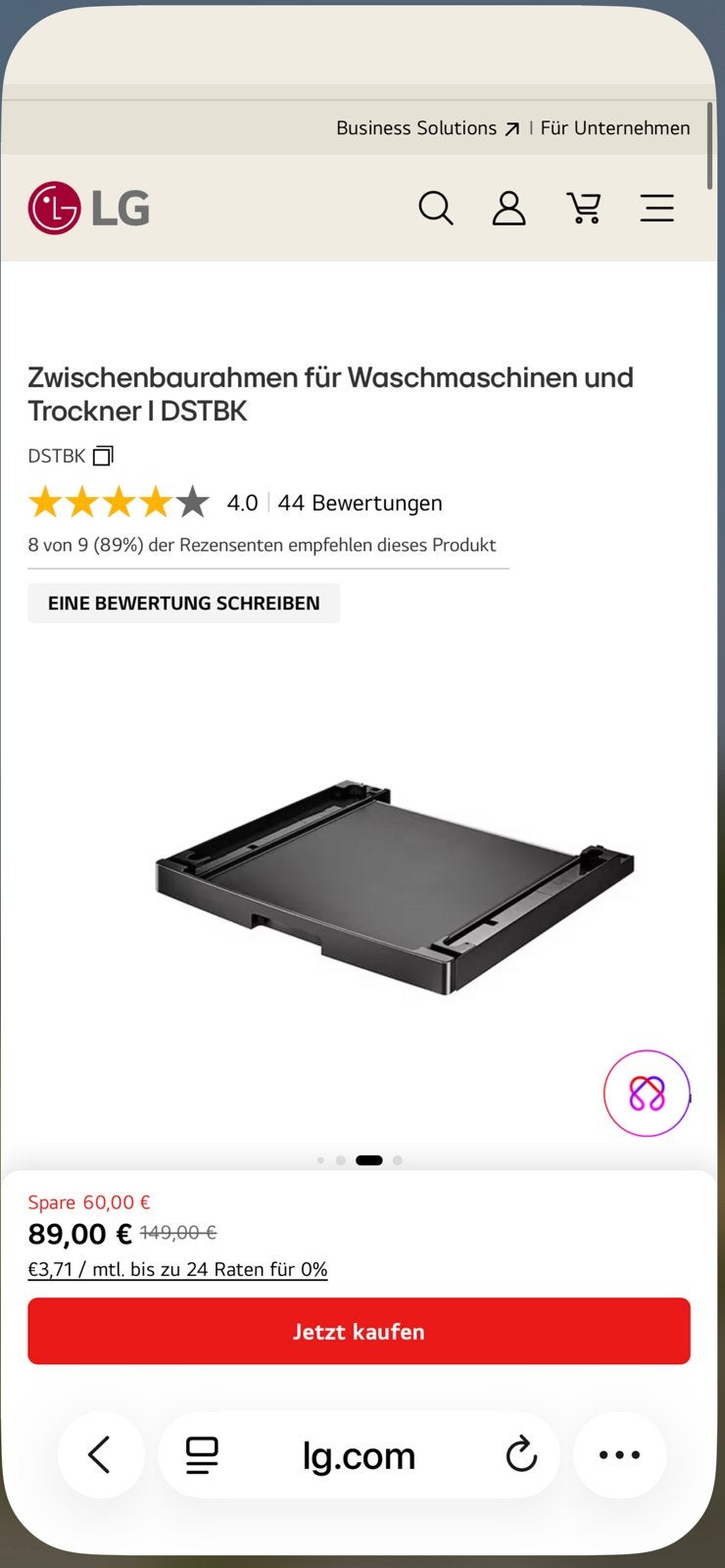 LG tussenkit/shelf/ stapelkit met uitschuifbare legplank, Ophalen of Verzenden, Nieuw