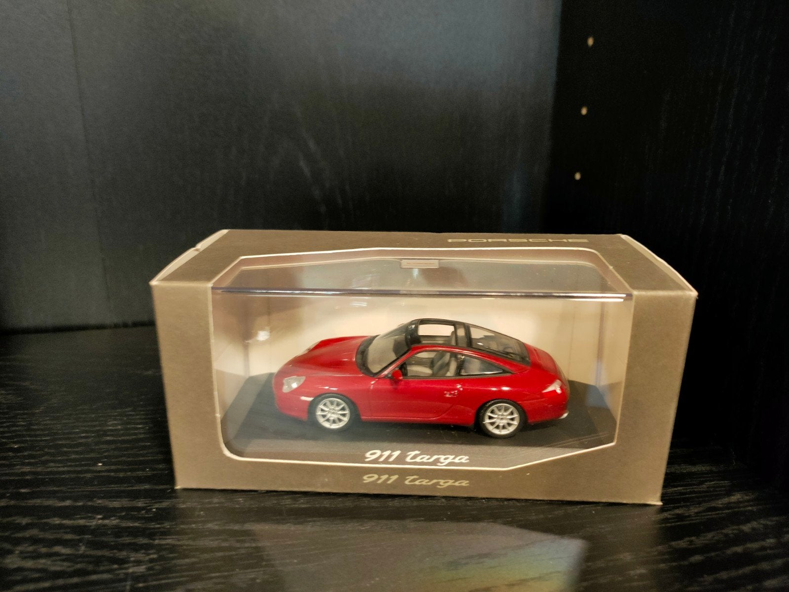 mini champs Porsche 911 Targa modelauto - Rood, Ophalen of Verzenden, Nieuw, Auto, Overige merken