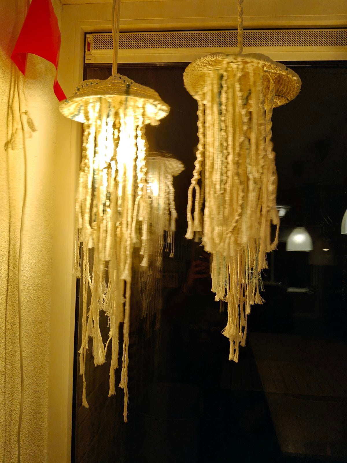 Decoratieve kwallen van katoen en macramé (met/zonder lamp), Ophalen of Verzenden, Nieuw, Natuurlijk materiaal, Mediterraans