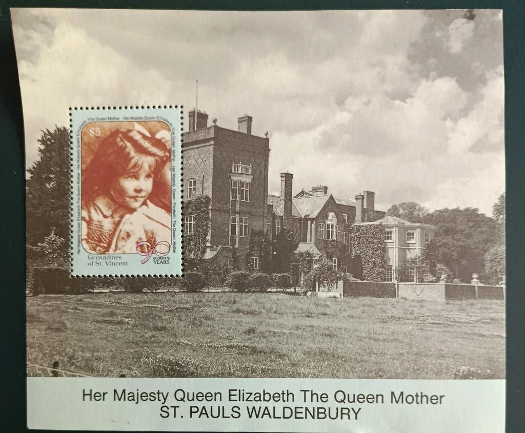 Grenadines St. Vincent islands. Blokje Queen Elizabeth., Ophalen of Verzenden, Midden-Amerika, Los biljet