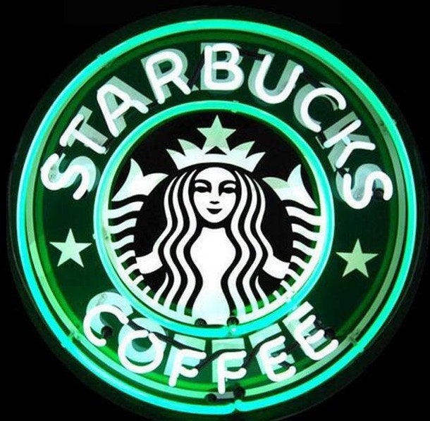 Starbucks coffee neon licht reclame decoratie koffie, Ophalen of Verzenden, Zo goed als nieuw, Lichtbak of (neon) lamp