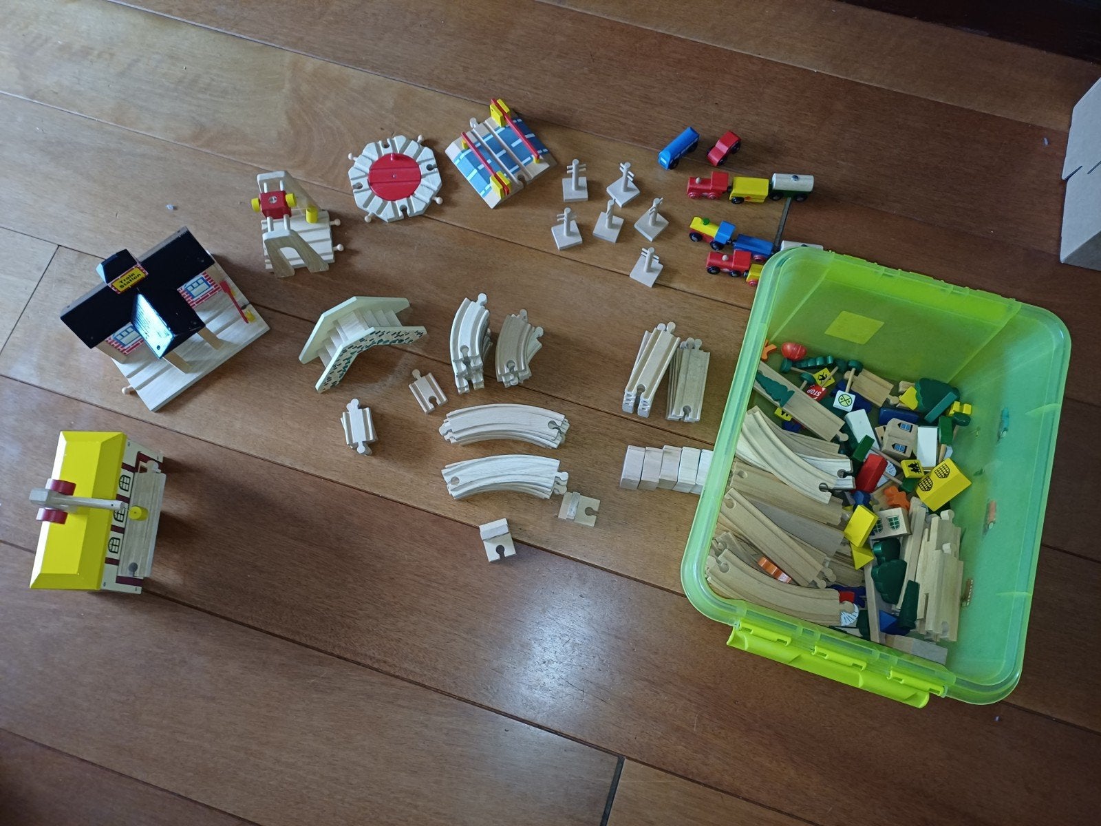 Houten treinset, Ophalen, Gebruikt, Complete set