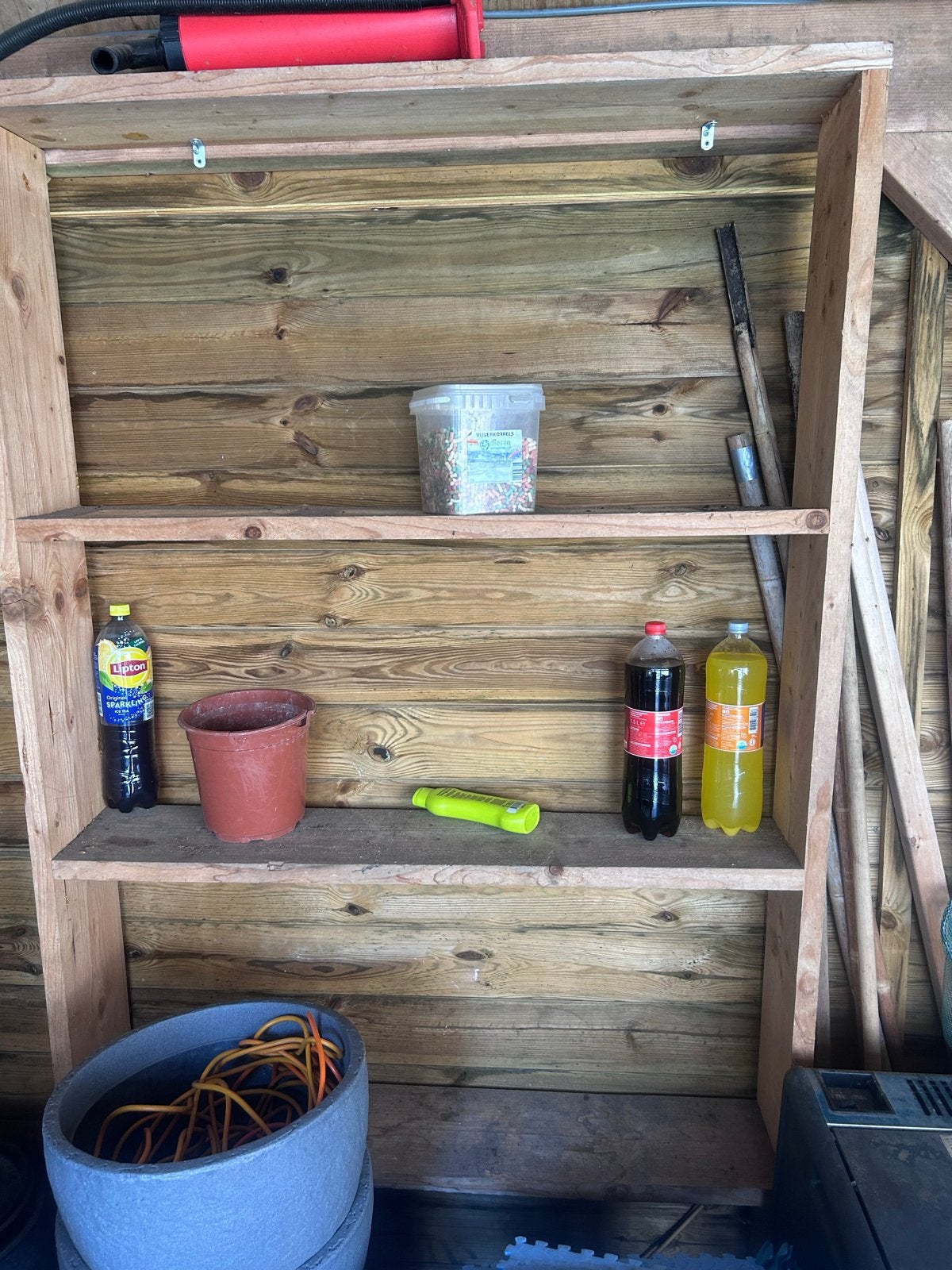 Houten Opbergrek / Schap voor Tuinhuis of Garage, Ophalen, Gebruikt