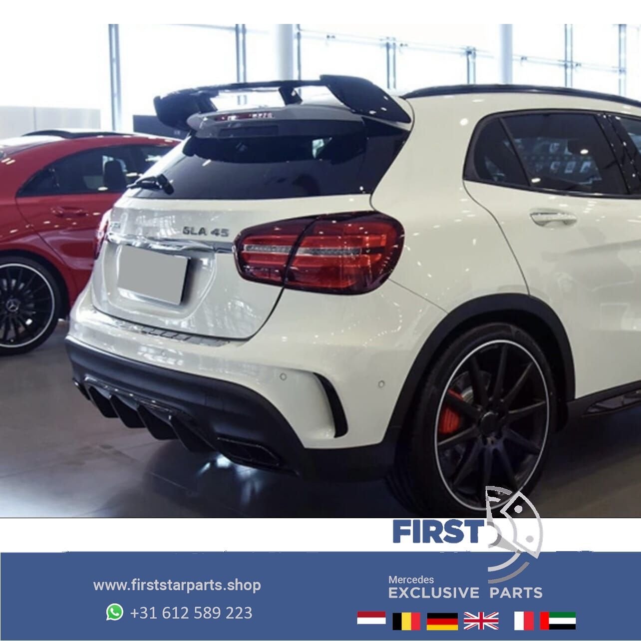 W156 X156 GLA45 AMG DAKSPOILER VLEUGEL Mercedes GLA Klasse 2, Gebruikt, Ophalen of Verzenden, Achter, -