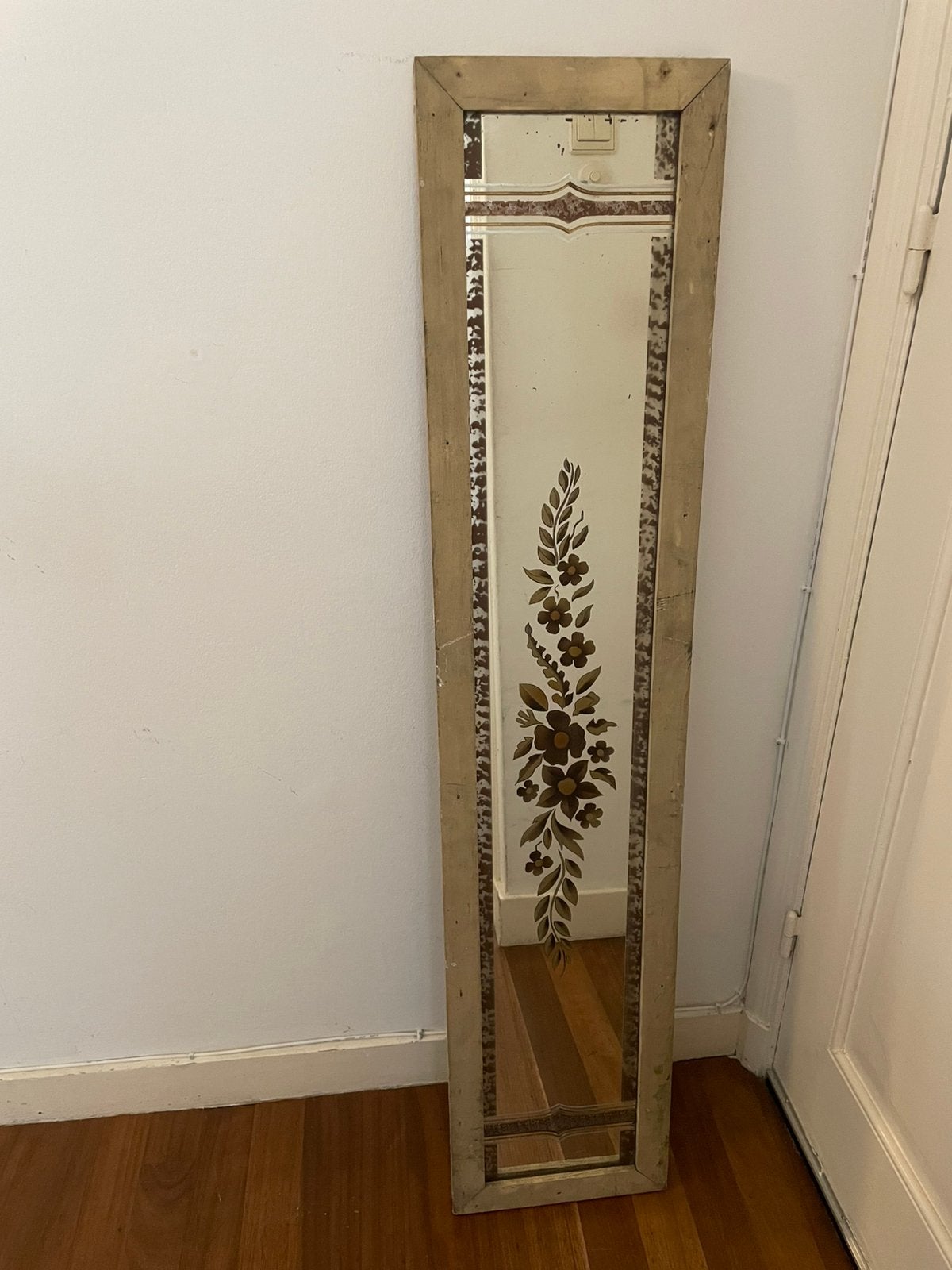 Antieke spiegel.Gezandstraald. Brocante. Magasin?, Ophalen, Minder dan 50 cm, Zo goed als nieuw, Minder dan 100 cm