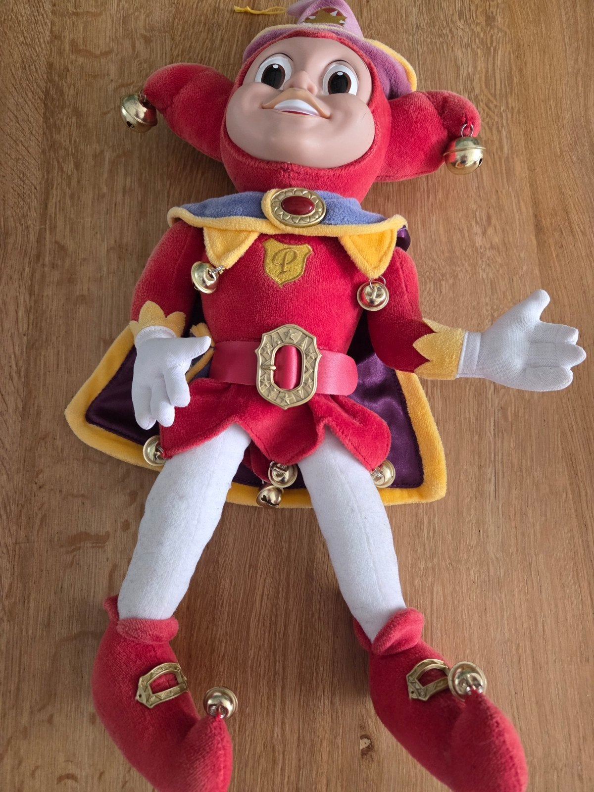 Vintage Efteling Pardoes pop plastic gezicht en belletjes, Ophalen, Gebruikt, Beeldje of Poppetje