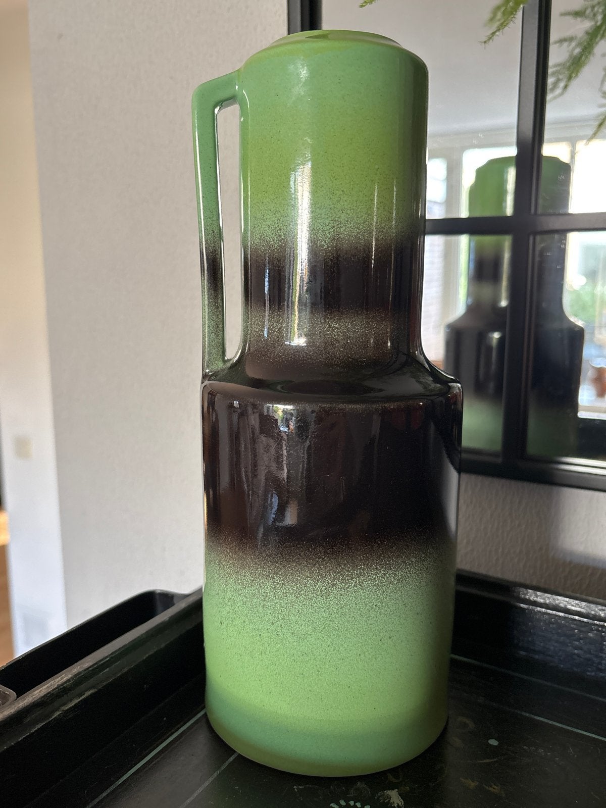 HKliving vaas - the Emeralds - Groen/Bruin - HK living, Met patroon/structuur, 27 cm, Ophalen of Verzenden, Zo goed als nieuw