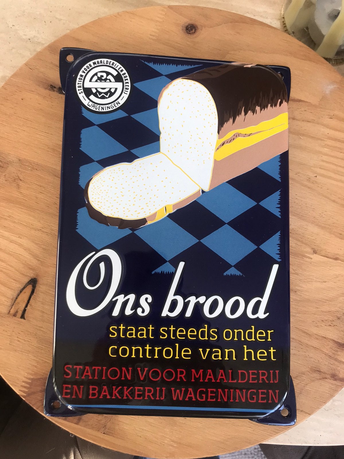 Ons Brood emaille reclamebord, Ophalen of Verzenden, Zo goed als nieuw, Reclamebord