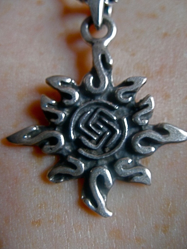 Zilveren 925 zilver kettinghanger stralen / vlammen keltisch, Verzenden, Nieuw, Zilver, Zilver