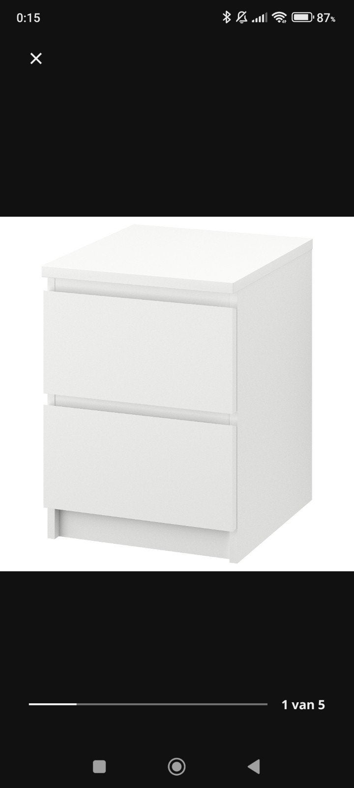 2x IKEA MALM Nachtkastjes Wit 40x55cm, Ophalen, Gebruikt, Minder dan 45 cm, 55 tot 70 cm