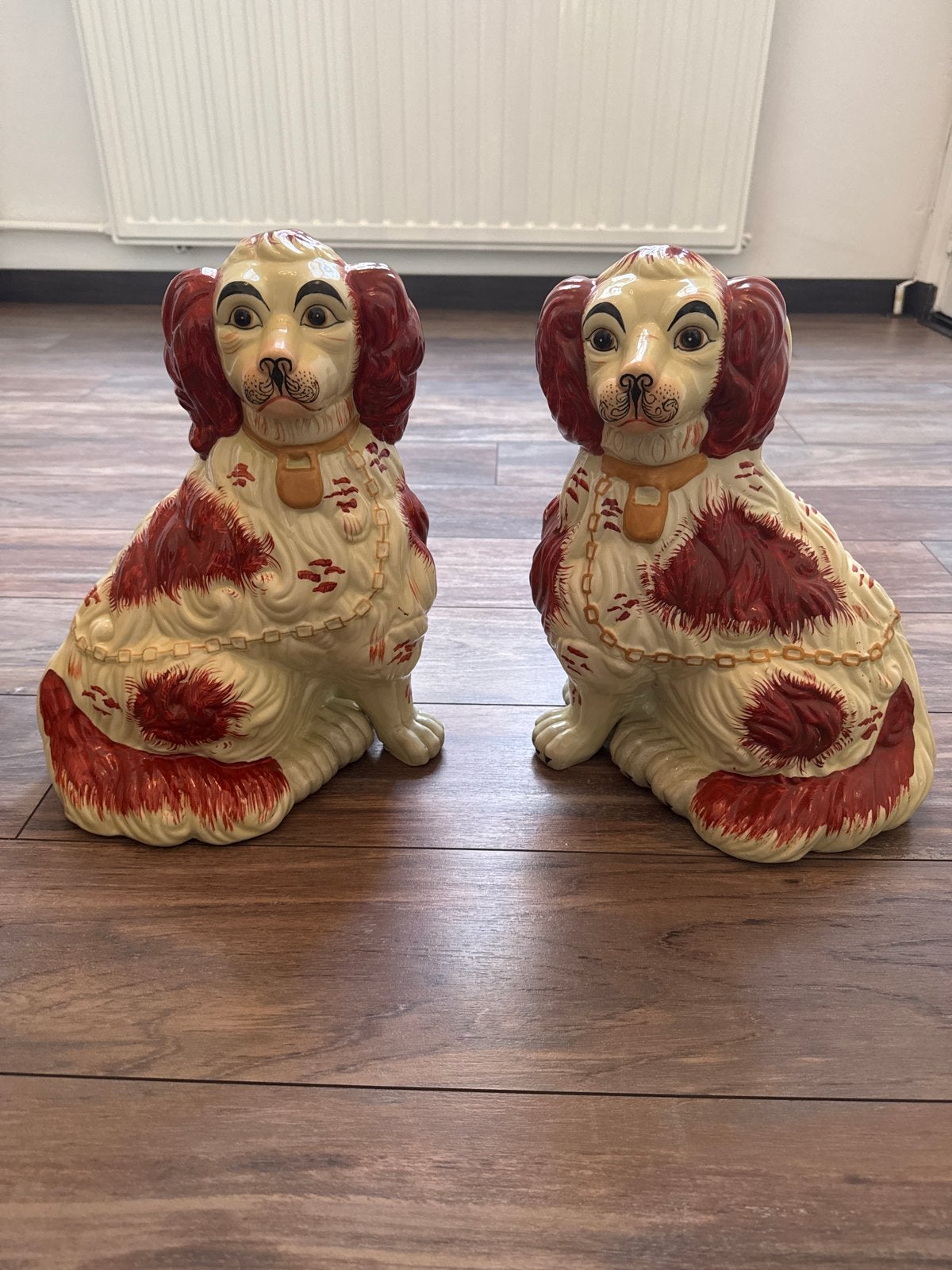 Set van 2 Grote Vintage Staffordshire Honden Beeldjes, Ophalen