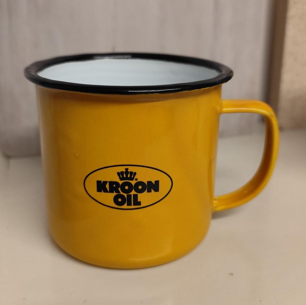 Kroon Oil Emaille Mok Geel - Nieuw Vintage Stijl, Ophalen of Verzenden