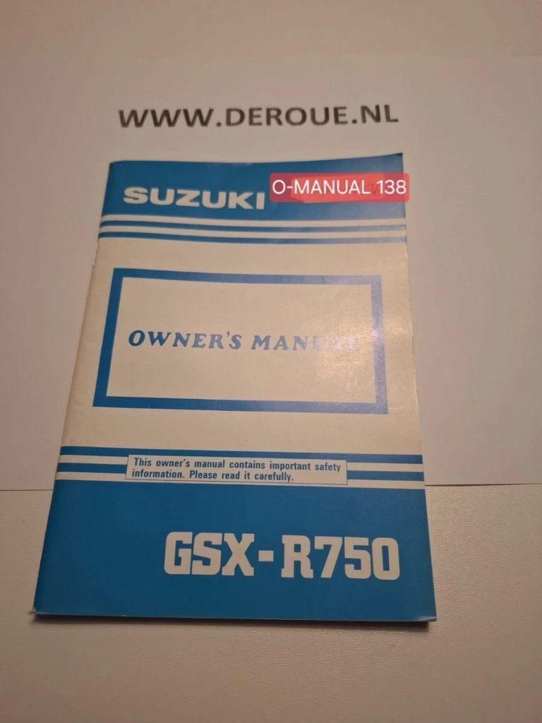 138 0WNERS MANUAL SUZUKI GSX-R750 1991 USED, Motoren, Handleidingen en Instructieboekjes, Ophalen of Verzenden, Suzuki