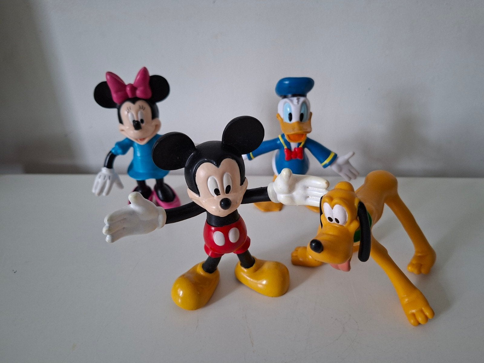 Disney Figuren Set: Mickey, Minnie, Donald & Pluto, Ophalen of Verzenden, Mickey Mouse, Gebruikt, Beeldje of Figuurtje