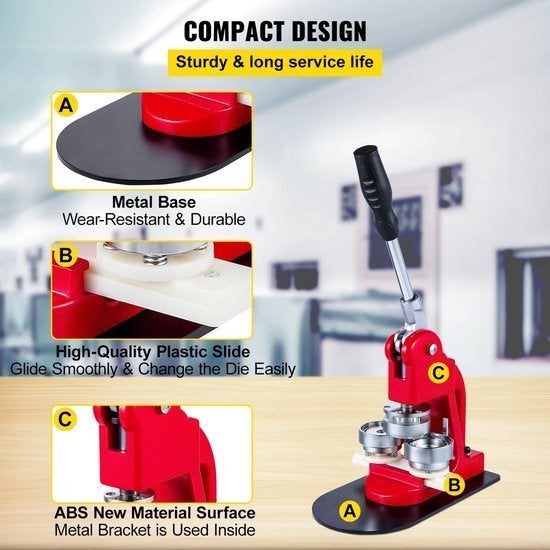 Button Maker – Buttonmachine – Badge Maker – Speldmaker, Corvance B.V., Verzenden, Nieuw, Corvancebol@gmail.com