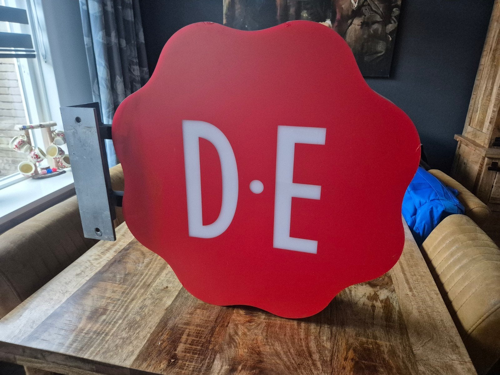 douwe egberts XXL reclame bord lichtbak 80x80cm, Verzamelen, Ophalen, Zo goed als nieuw, Lichtbak of (neon) lamp