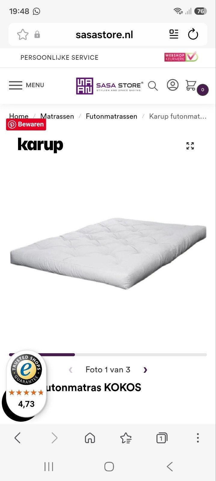 Karup matras, Ophalen, Gebruikt, Tweepersoons, Matras