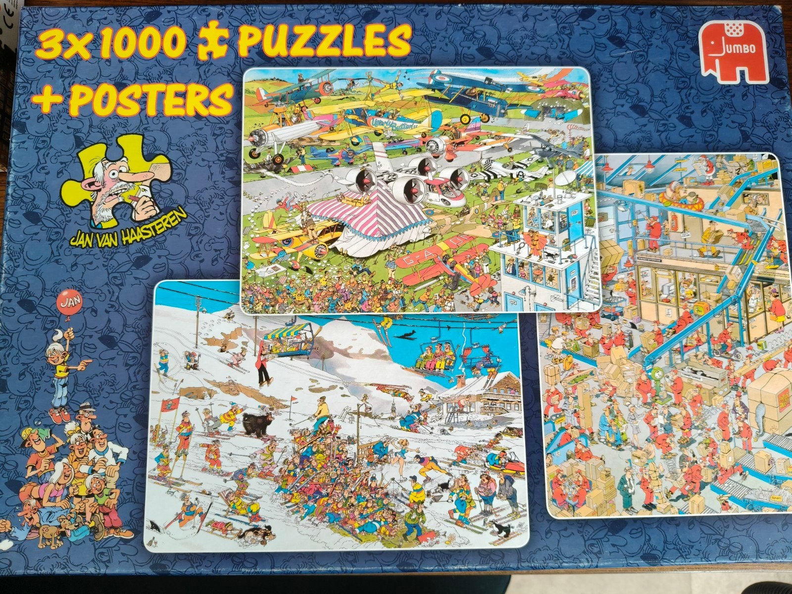 Jan van Haasteren Puzzelcollectie: 3x1000, 3x1000+posters, Hobby en Vrije tijd, Denksport en Puzzels, Ophalen of Verzenden, Meer dan 1500 stukjes