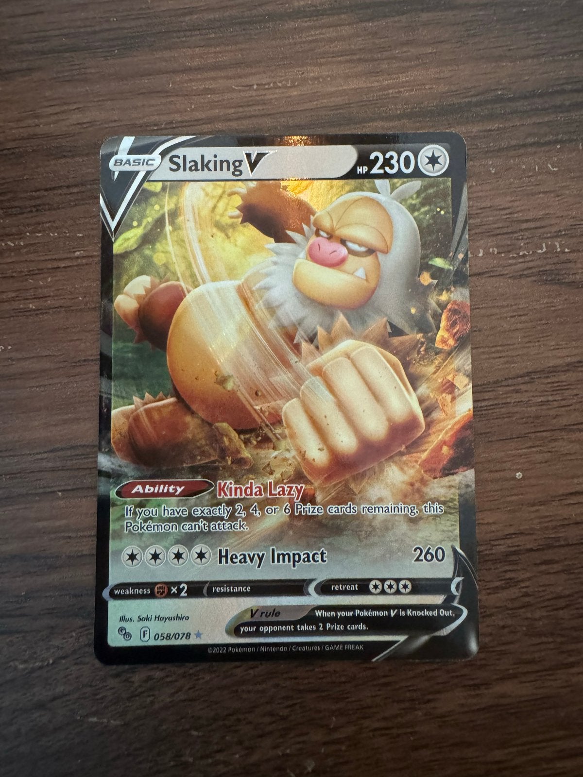 Slaking V 058/078 - Pokémon Kaart, Hobby en Vrije tijd, Verzamelkaartspellen | Pokémon, Ophalen of Verzenden, Zo goed als nieuw