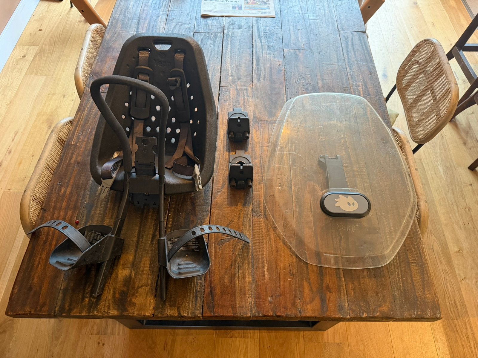 Thule Yepp mini incl 2x adapters en windscherm (hele set!), Ophalen, 0 t/m 18 kg, Voorzitje, Gebruikt