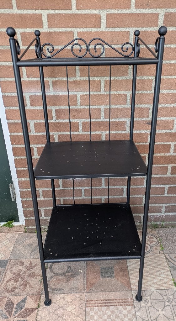 Ikea Rohnskar Lage Open Kast Glas/Staal, Ophalen, Zo goed als nieuw