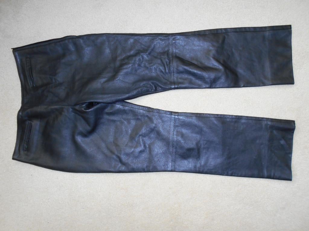 Leren broek, Verzenden, Zwart, Giorgio, Maat 42/44 (L)
