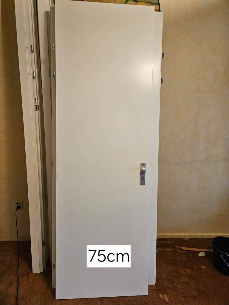 Opdek Binnendeur met Stalen Kozijn en Beslag, Ophalen, Minder dan 80 cm, 215 cm of meer, Binnendeur