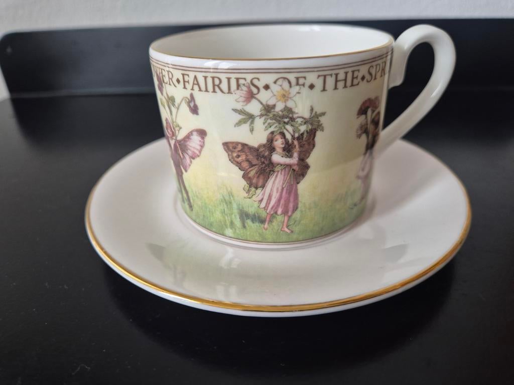 Queens flower fairies of the spring, Ophalen of Verzenden, Zo goed als nieuw, Porselein, Kop en/of schotel