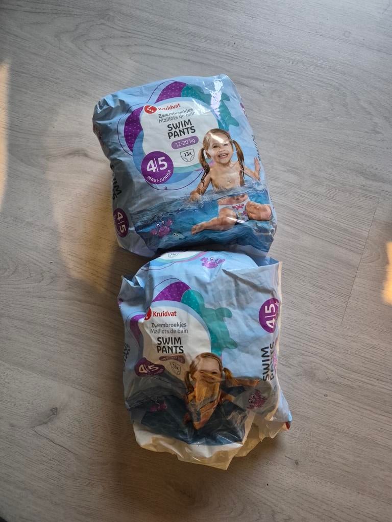 Twee pakken Kruidvat zwemluiers (13+6) maat 4/5, Kinderen en Baby's, Badjes en Verzorging, Ophalen, Gebruikt, Overige typen, Overige merken