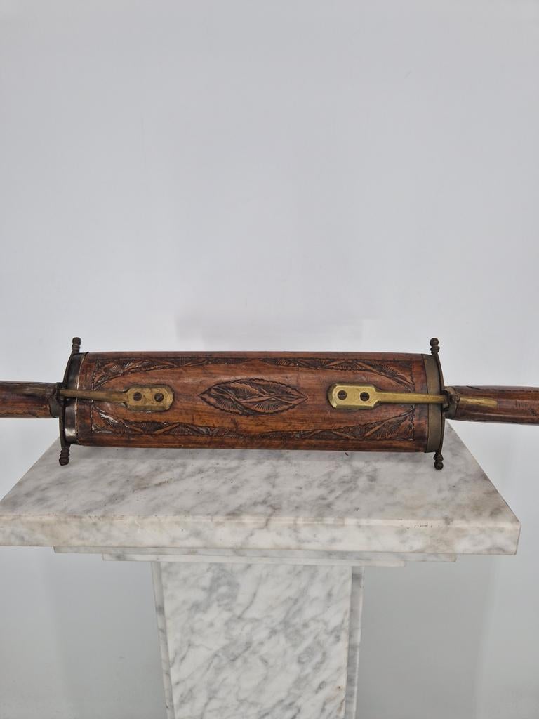 Antieke Houten Snijset / Vleessnijder | Metalen Klemmen, Ophalen of Verzenden