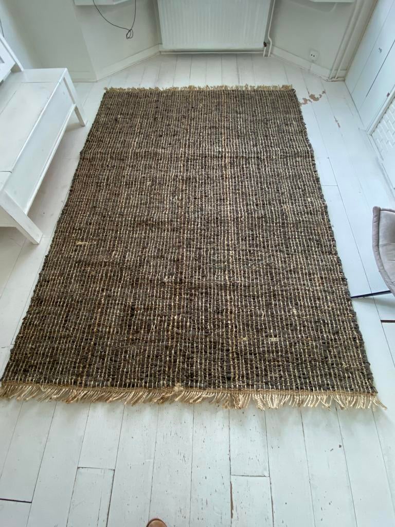 Nieuw Jute/Leder kleed 2x3 mtr., Huis en Inrichting, Stoffering | Tapijten en Kleden, Ophalen, Zo goed als nieuw, Rechthoekig
