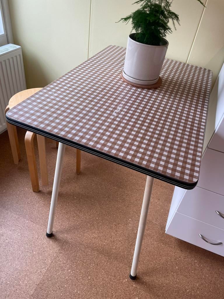 Uniek vintage formica eettafeltje, Huis en Inrichting, Tafels | Eettafels, Ophalen, Gebruikt, 50 tot 100 cm, 50 tot 100 cm