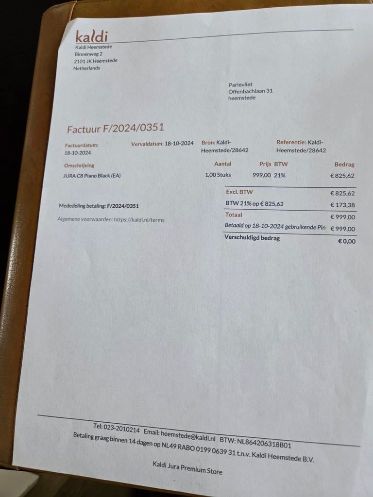 Jura c8 koffiemachine, Ophalen, Koffiemachine, Koffiebonen, Zo goed als nieuw
