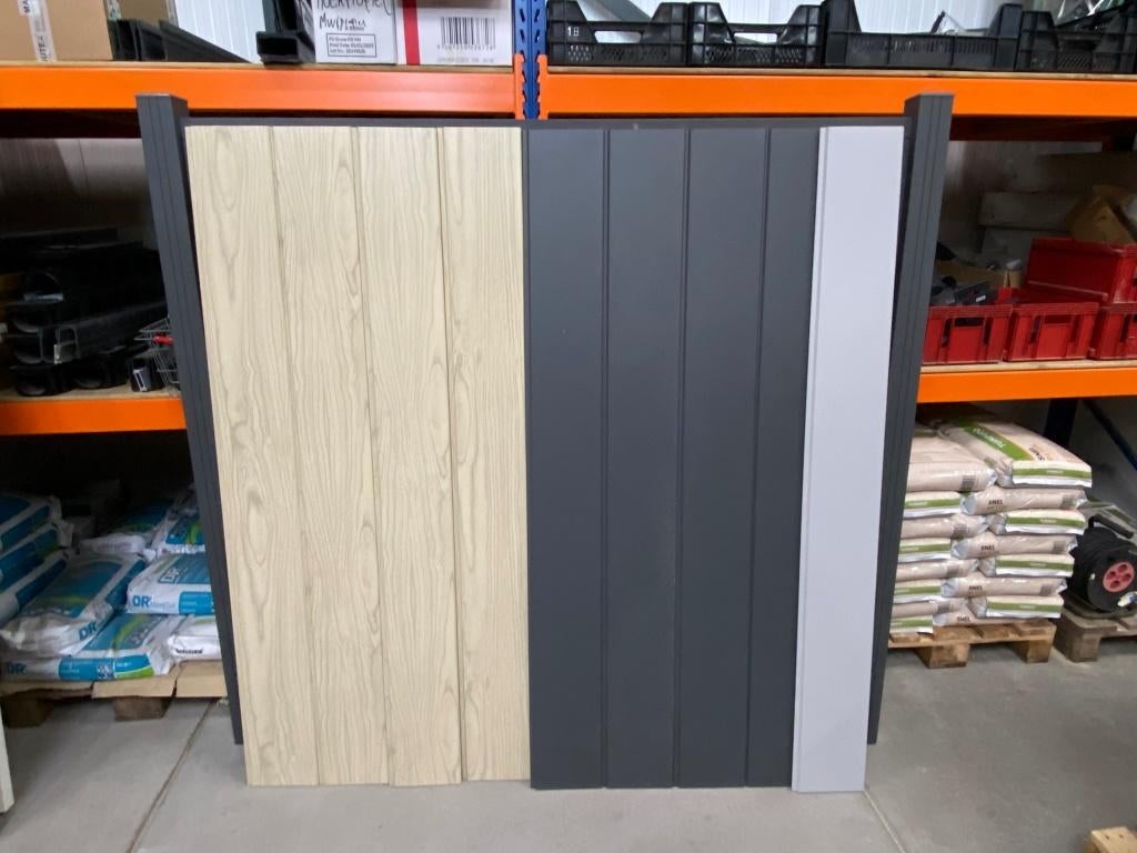 Aluminium scherm + sleufpalen 180x180 (Showmodel) - J&W 116, Ophalen, 1 tot 2 meter, Minder dan 3 meter, Nv