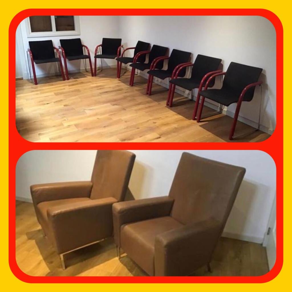 112. Thonet S320 Stoelen 2X8 st. Jan de bouvrie stoelen 2 st, Huis en Inrichting, Ophalen, Gebruikt, Bruin, Vijf, Zes of meer stoelen