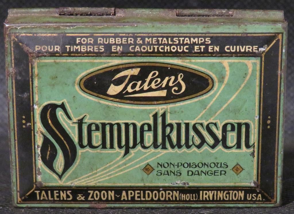 Talens stempelkussen blikje, Verzamelen, Ophalen of Verzenden, Gebruikt, Overige, Overige merken