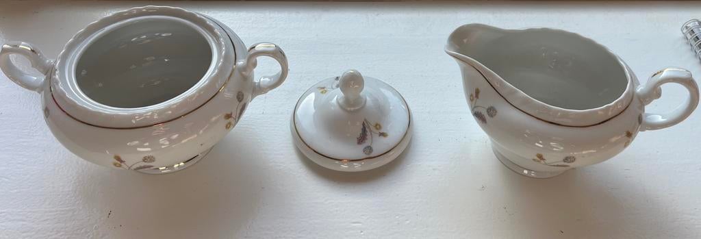 Vintage Thun Czechoslovakia suikerpot en room-/schenkkan, Ophalen of Verzenden