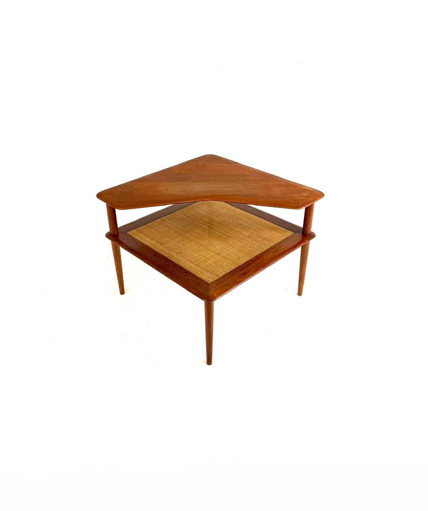 Vintage hoekbijzettafel ‘Minerva’, France & Son ‘60, Huis en Inrichting, Tafels | Salontafels, 50 tot 100 cm, Vierkant, Zo goed als nieuw