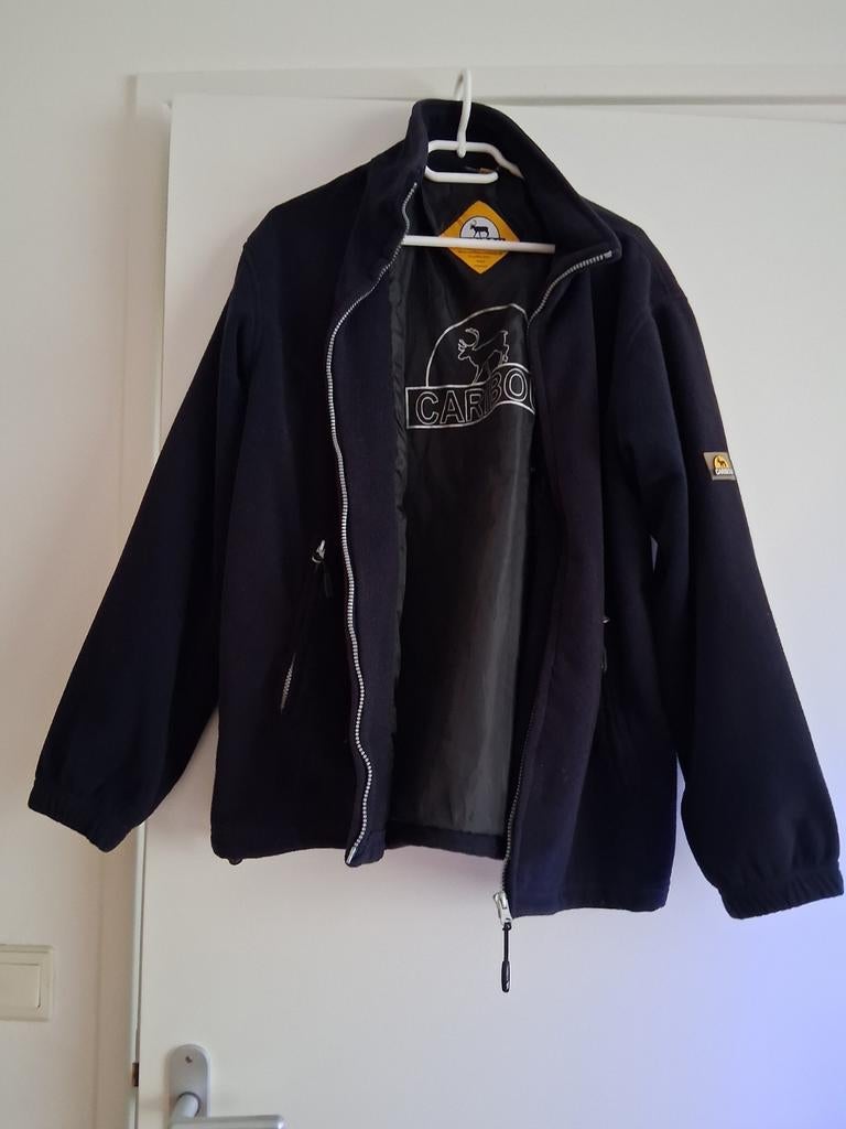 Donkerblauwe gevoerde fleece Caribou, Ophalen of Verzenden, Zo goed als nieuw, Blauw, Jas of Mantel