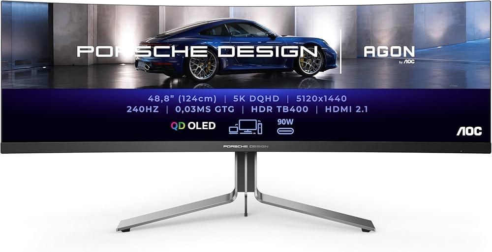 AOC Agon PD49 Porsche Design Ultrawide Gaming Monitor, K&N Elektronica, HDMI, LED, Kandnelektronica@gmail.com