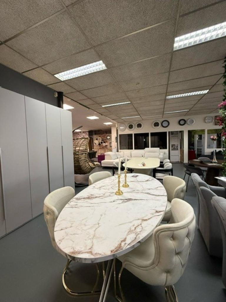 Marmerlook eettafel, Ophalen, Kunststof, Nieuw, 50 tot 100 cm