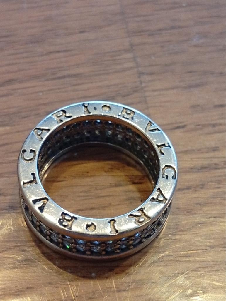 Bvlgari B.zero 925 zilveren ring met stenen, Sieraden, Tassen en Uiterlijk, Ringen, Gebruikt, Ophalen of Verzenden, Dame of Heer