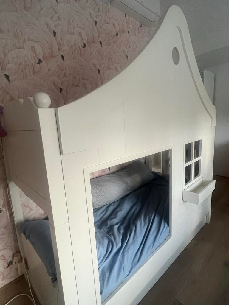 Saartje Prum bedhuisje - stapelbed (3 bedden, Ophalen, 85 tot 100 cm, Zo goed als nieuw, Hoogslaper of Stapelbed