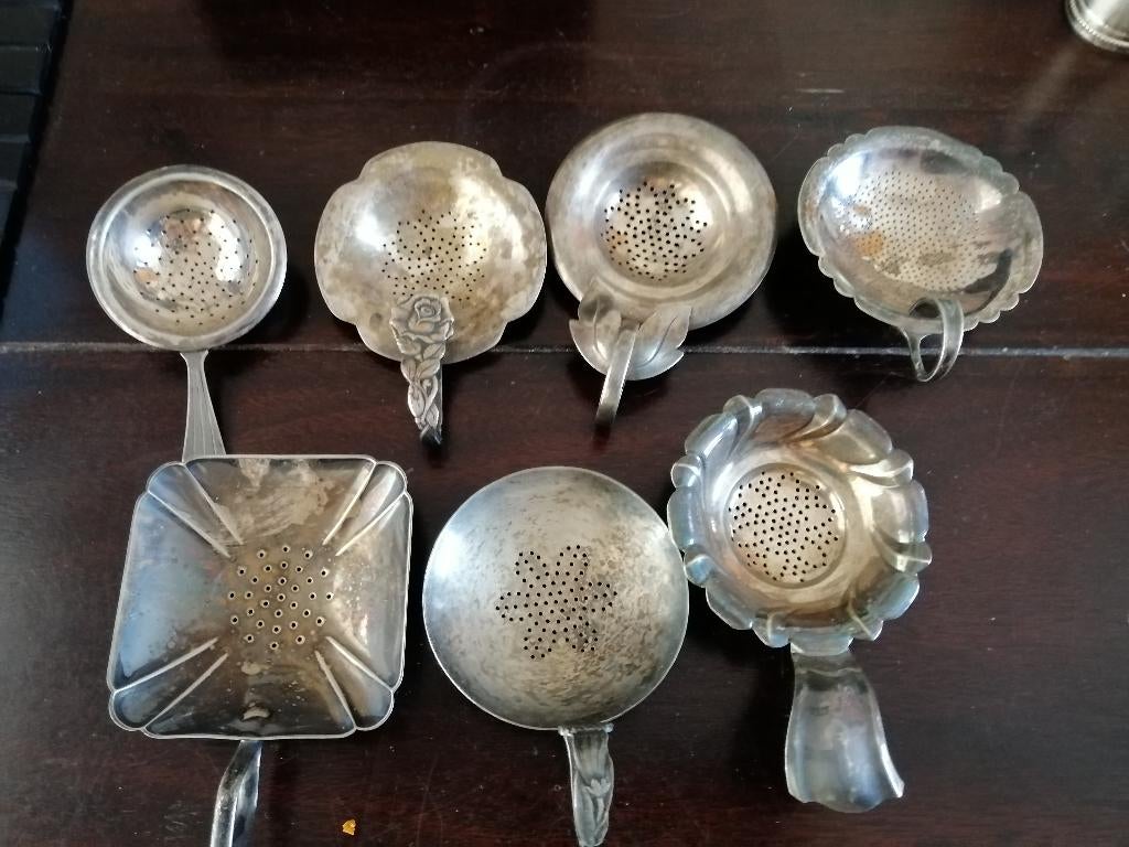 Vintage verzilverde theezeefjes. Prijs :€10p.st, Ophalen of Verzenden