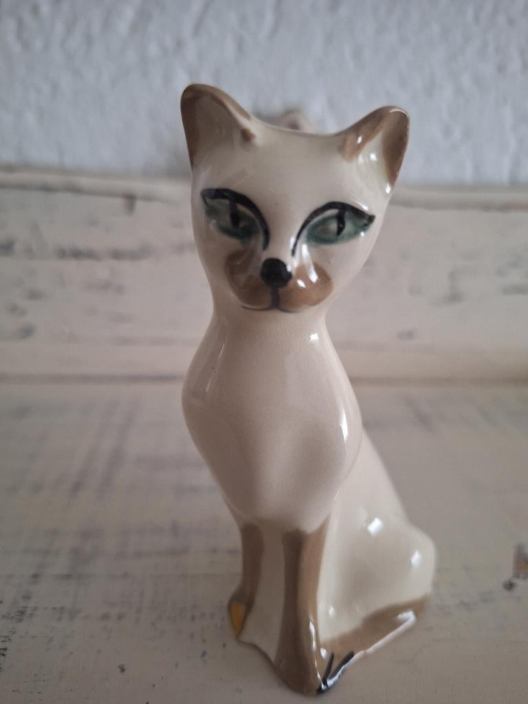Vintage siamees siamese kat poes beeldje, Ophalen of Verzenden, Gebruikt, Dier
