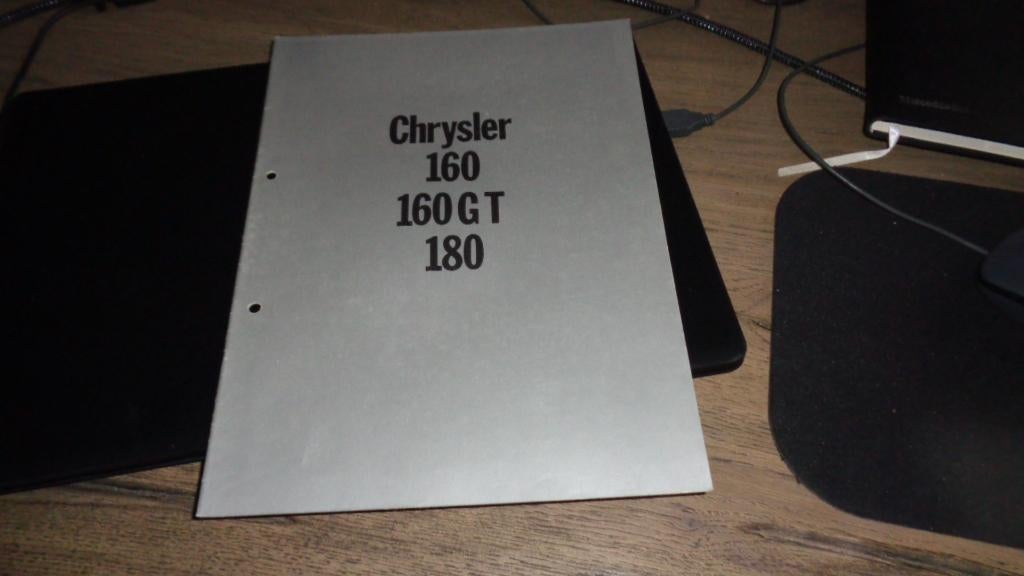 Folder CHRYSLER 160-160GT-180  ,  10-1970, Verzenden, Zo goed als nieuw, Overige merken
