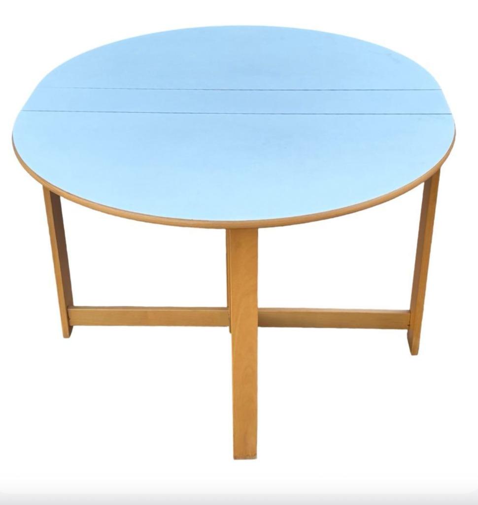 Vintage Ronde Scandinavische Opklapbare Eettafel Design, Huis en Inrichting, Gebruikt, Vintage, Vintage, Ophalen
