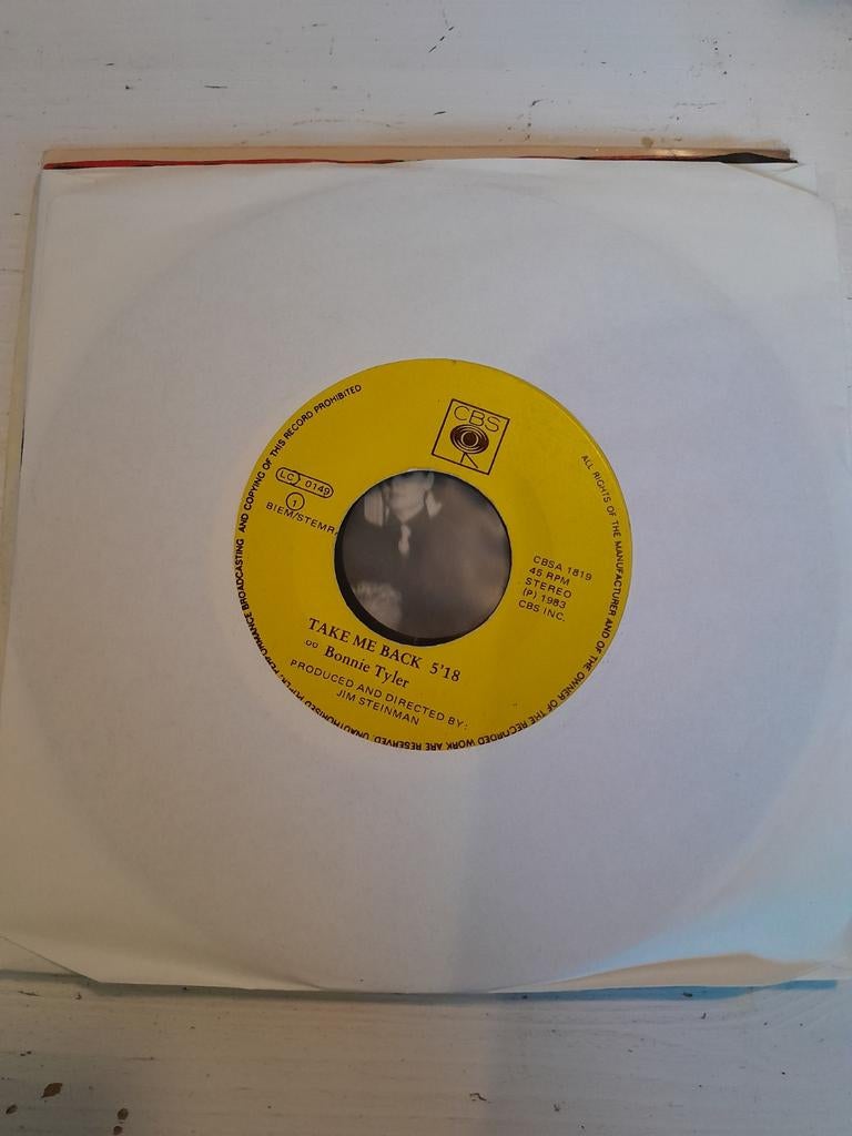 Bonnie tyler 7 inch take me back, Ophalen of Verzenden, Zo goed als nieuw, Pop