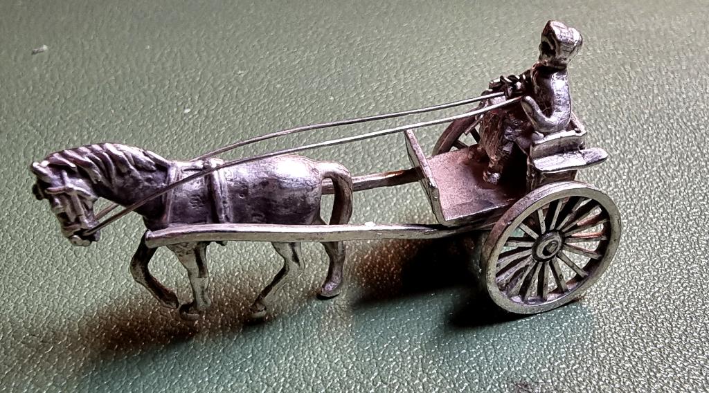Damesrijtuig, zilveren miniatuur, Ophalen of Verzenden, Zilver